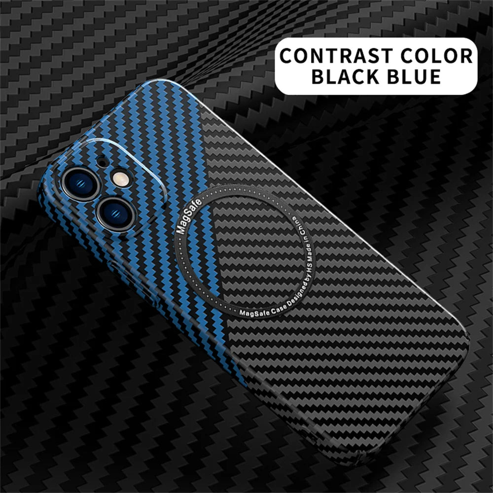 Carbon Fiber Pattern Magsafe Magnetic iPhone Case - DealJustDeal