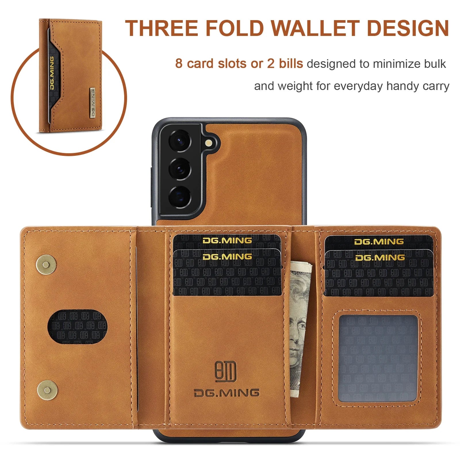 Detachable Card Pocket Wallet Magnetic Leather Galaxy A Case - DealJustDeal