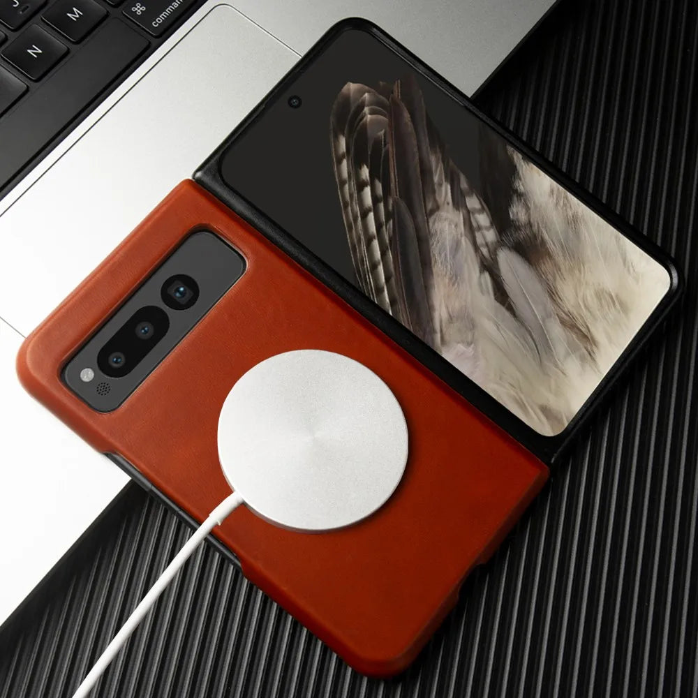 Anti-Scratch Oil Wax Genuine Leather Google Case - DealJustDeal