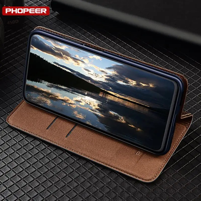 KickStand Wallet  Vintage Genuine Leather Magnetic Galaxy S Case - DealJustDeal