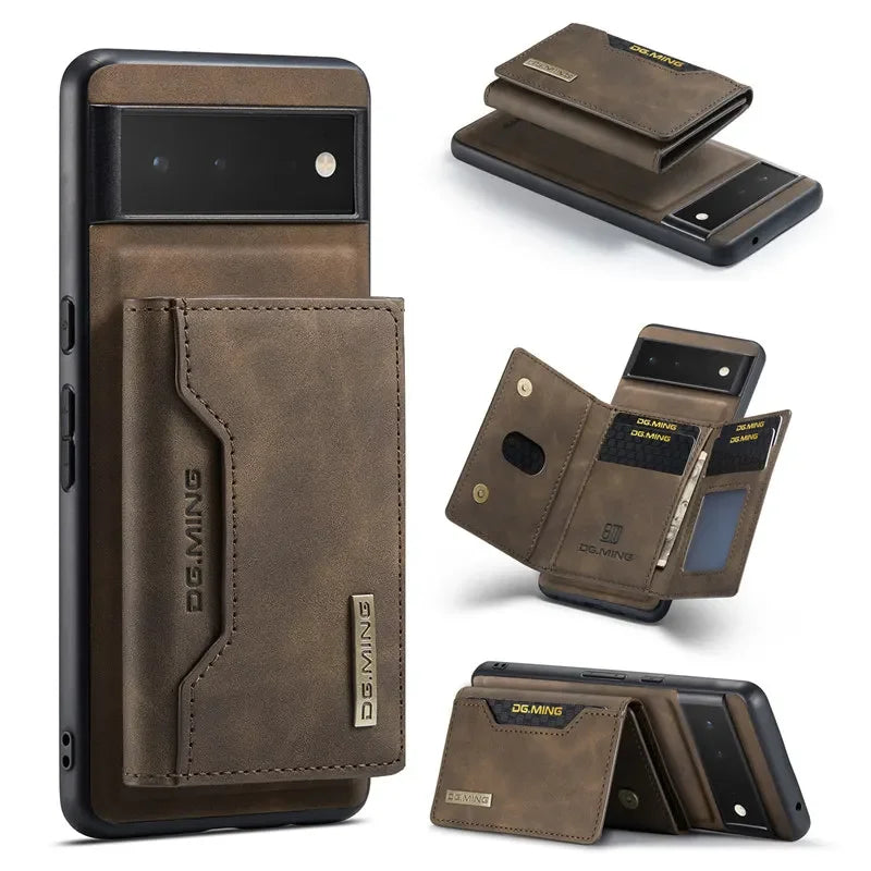 Magnetic Flip Wallet Card Leather Google Case - DealJustDeal