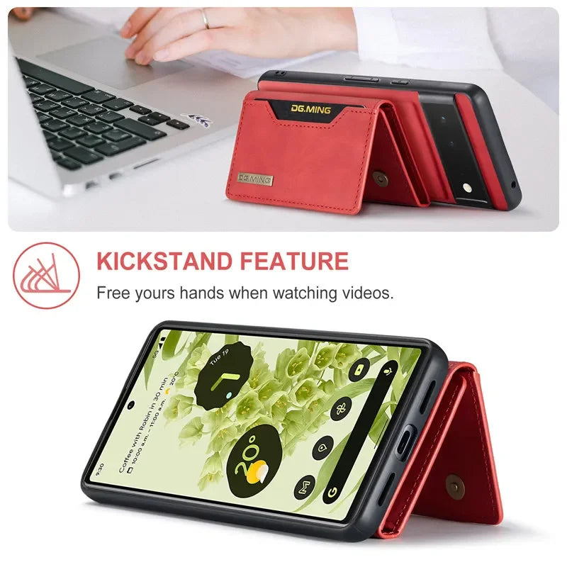 Magnetic Flip Wallet Card Leather Google Case - DealJustDeal