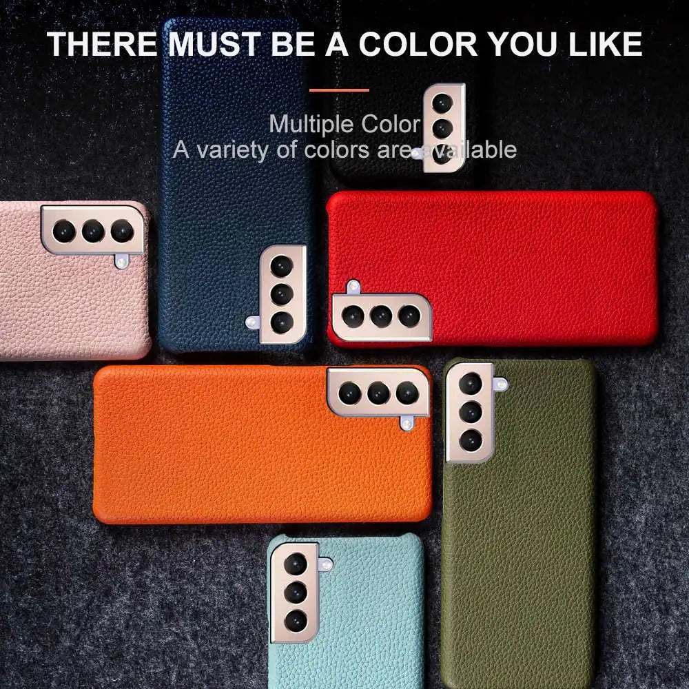 Litchi Texture Half-wrapped Genuine Leather Galaxy S Case - DealJustDeal