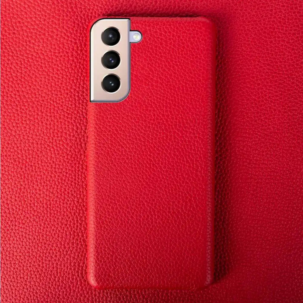 Litchi Texture Half-wrapped Genuine Leather Galaxy S Case - DealJustDeal