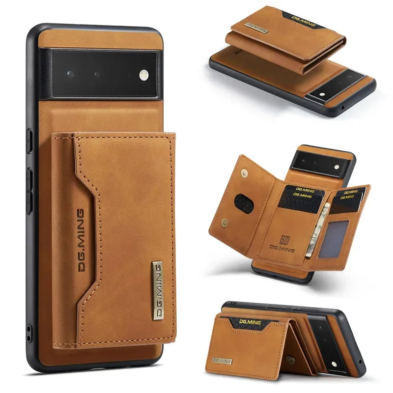 Magnetic Flip Wallet Card Leather Google Case - DealJustDeal