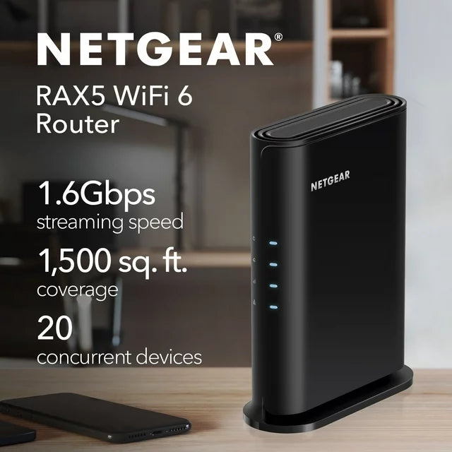 Netgear Router Rax5 NETGEAR AX1600 WiFi 6 Router 1.6 Gbps Dual Band