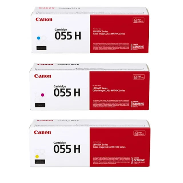 Canon 055 H High-Yield Cyan, Magenta, Yellow Toner Cartridges Combo, Pack Of 3 - DealJustDeal