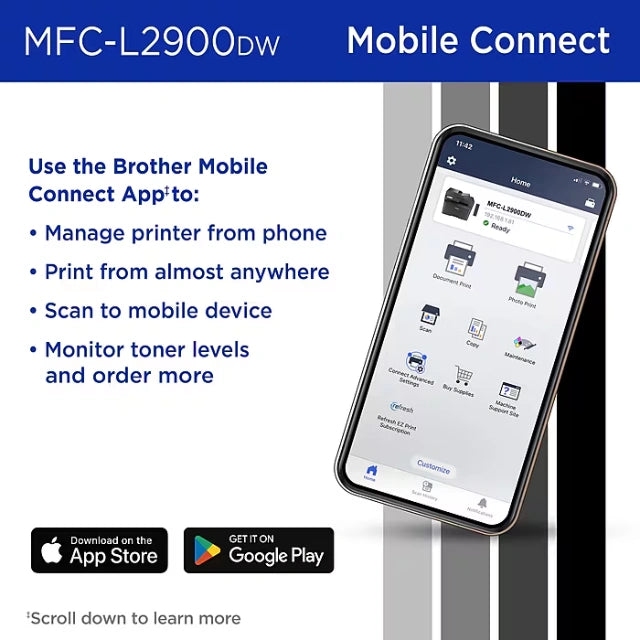 Brother MFC-L2900DW Laser Printer, All-In-One, Print, Scan, Copy, Fax - DealJustDeal
