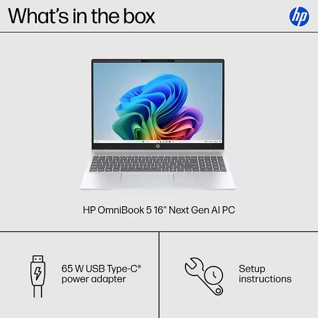 HP OmniBook 5 16" 2K Laptop, Copilot+, AMD Ryzen AI 5 340, 16GB RAM, 512GB SSD, Backlit - DealJustDeal