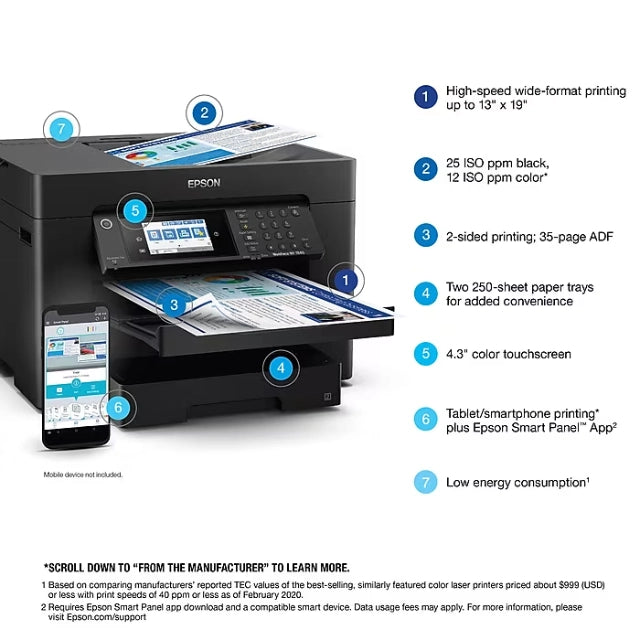 Epson WorkForce Pro 7840 Wireless Color Inkjet Printer, All-In-One (9472531) - DealJustDeal