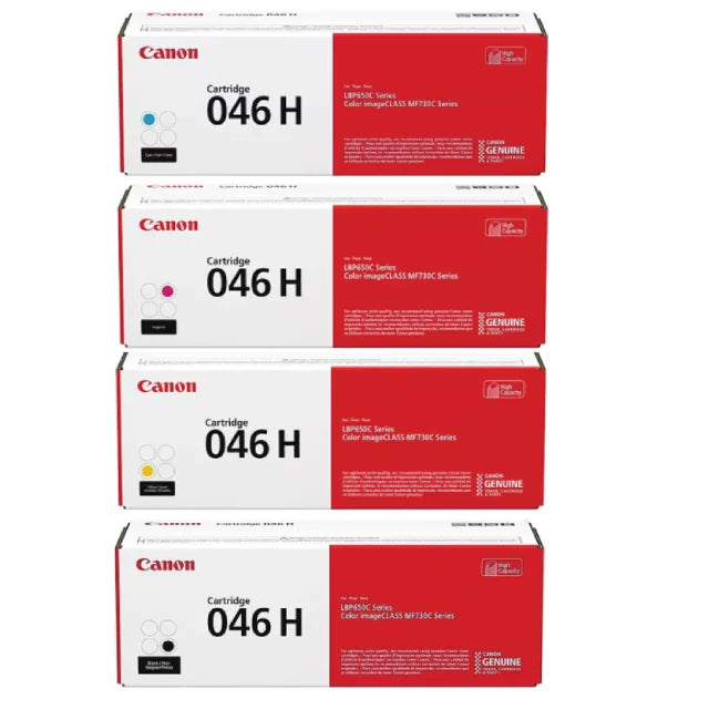 Canon 046 H Black, Cyan, Magenta, Yellow High Yield Toner Cartridges Combo, Pack Of 4 - DealJustDeal